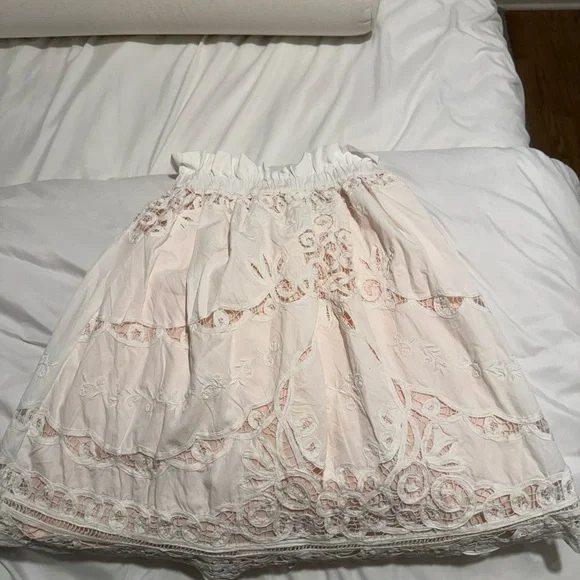 Maeve Blush and White Ruched Dress